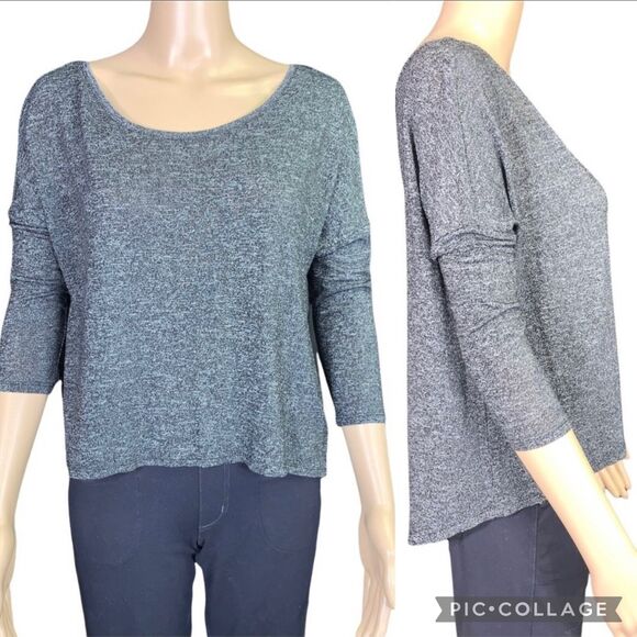 American Eagle Womens T Shirt Relaxed Fit Crop Pullover Gray Casual Medium - Picture 1 of 7